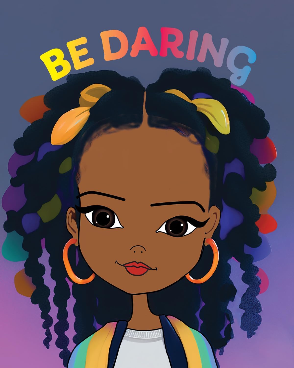 Adorable African American Girl Art Print with Positive Affirmation - 8 x 10 inches