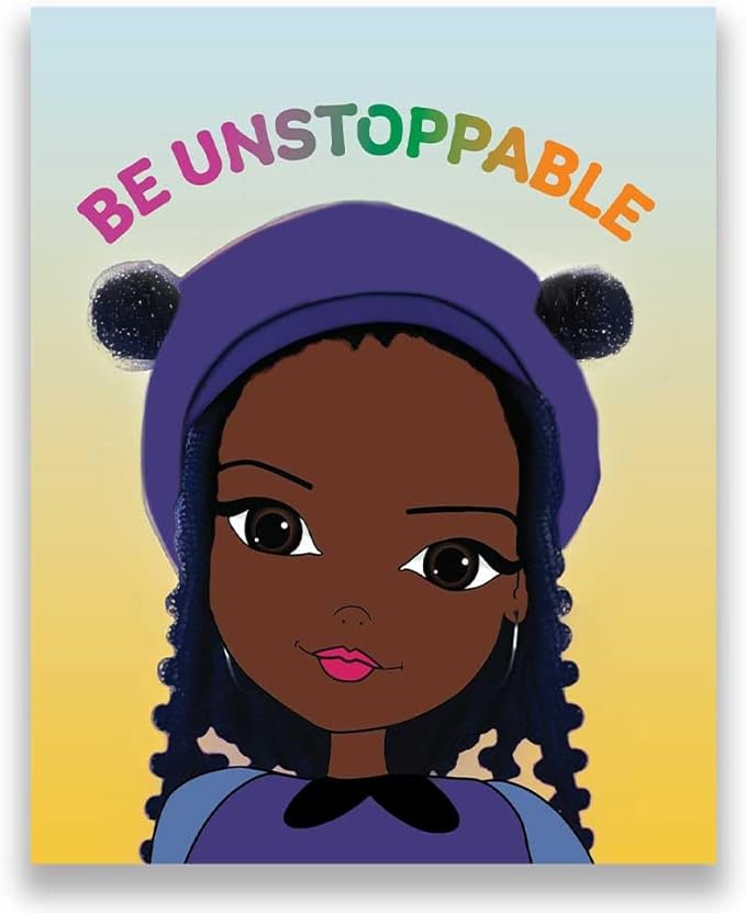 Adorable African American Girl Art Print with Positive Affirmation - 8 x 10 inches