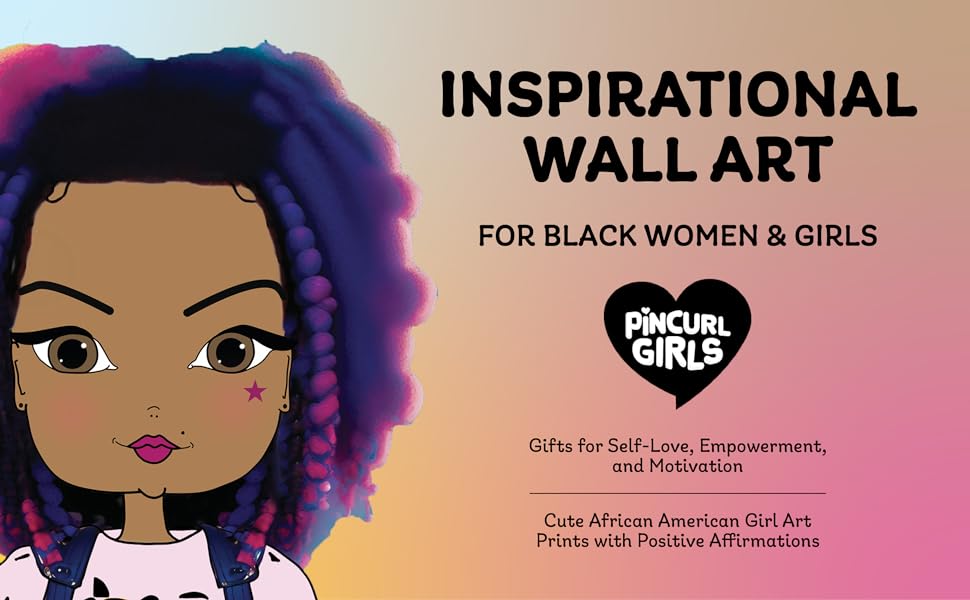 Adorable African American Girl Art Print with Positive Affirmation - 8 x 10 inches