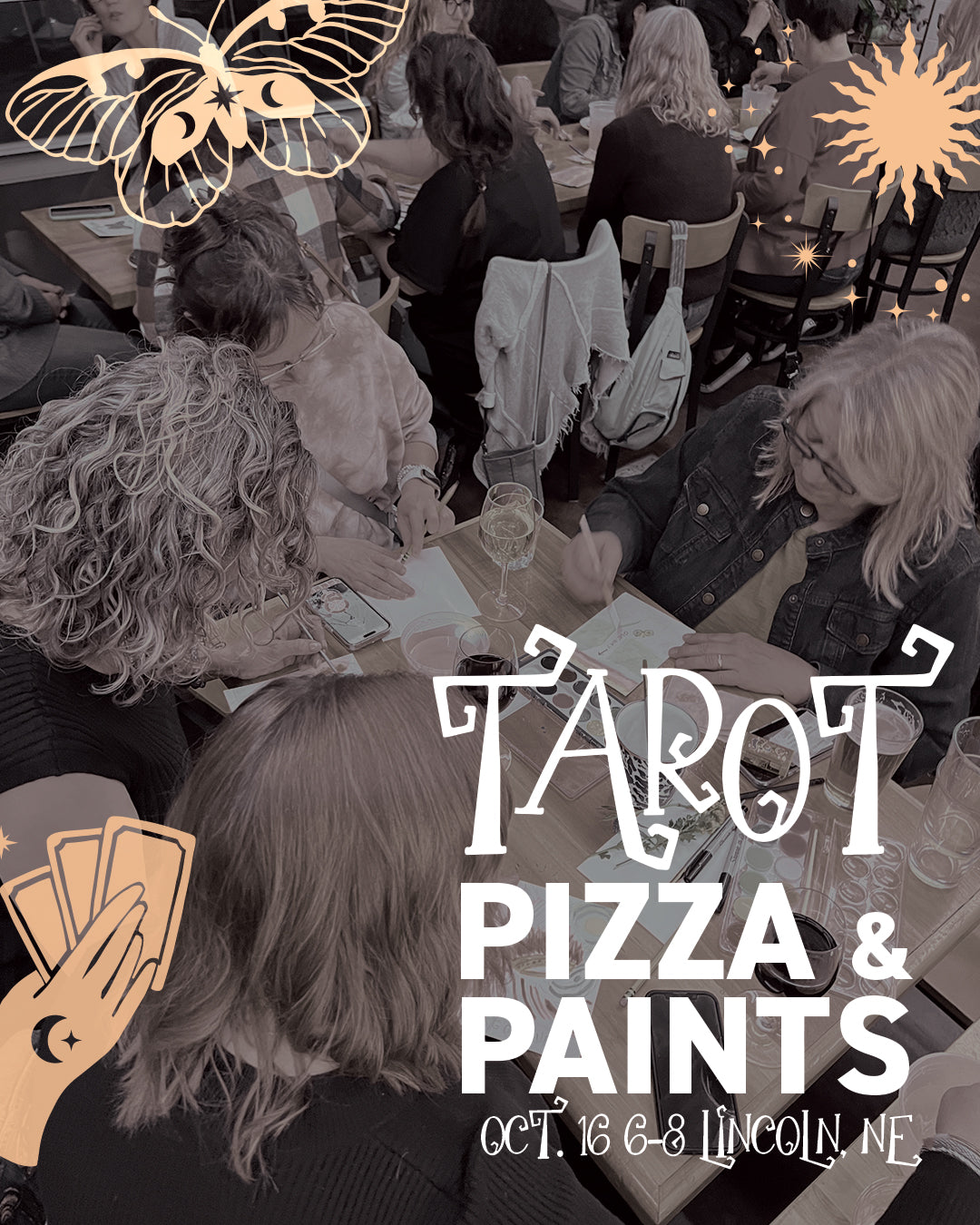 Tarot, Pizza & Paints 🔮 🌒 🍕 🍷 🎨
