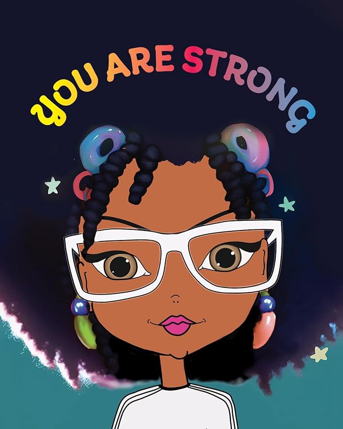 Adorable African American Girl Art Print with Positive Affirmation - 8 x 10 inches