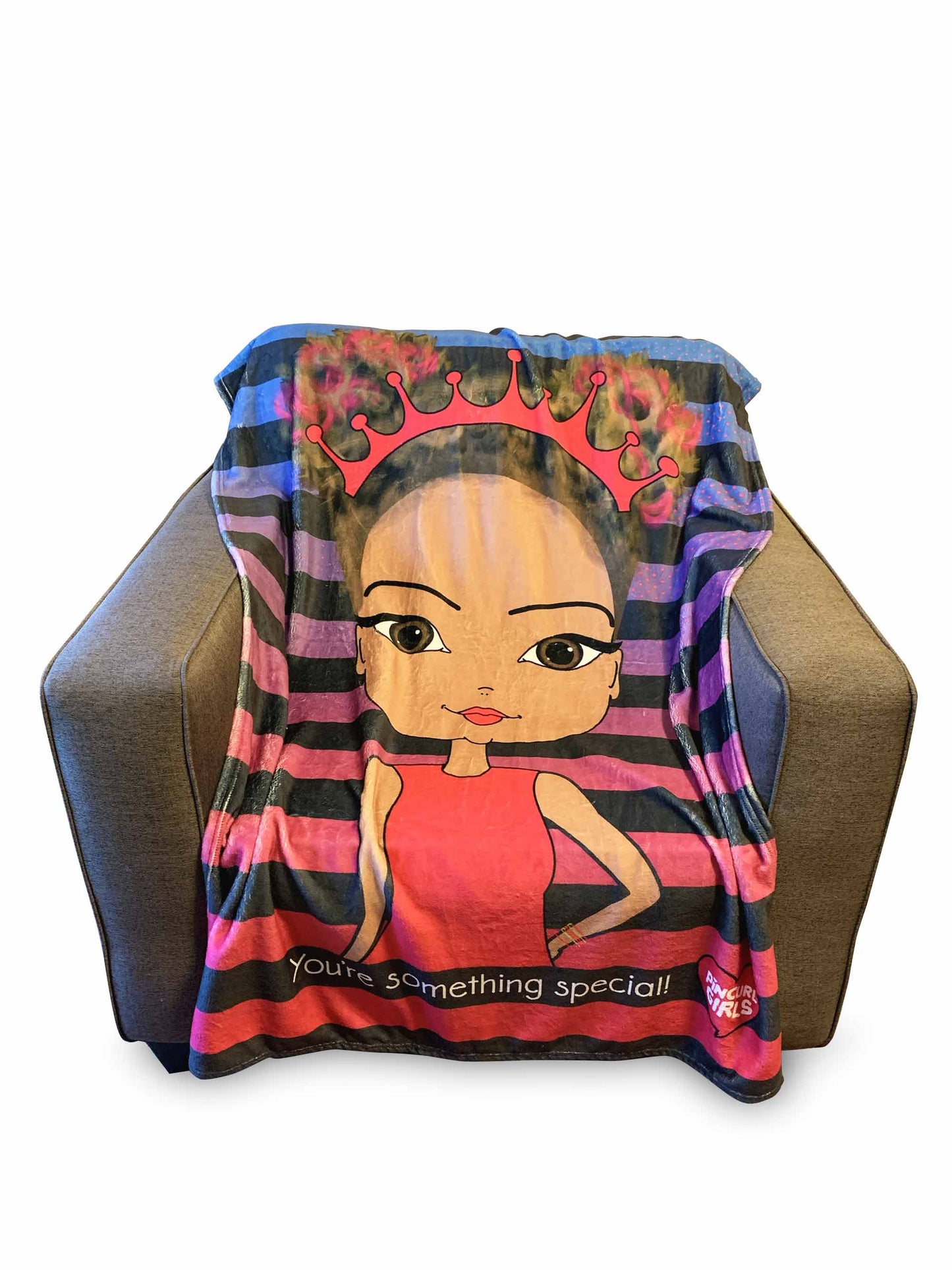 Throw Blanket African American-Pincurl Girls - Sending Love & Encouragement
